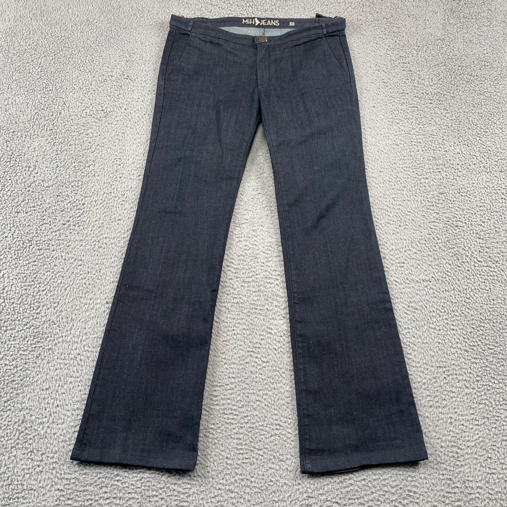 MiH Jeans Madrid Jean Womens 30 Dark Indigo Flat Front Straight Leg Stretch